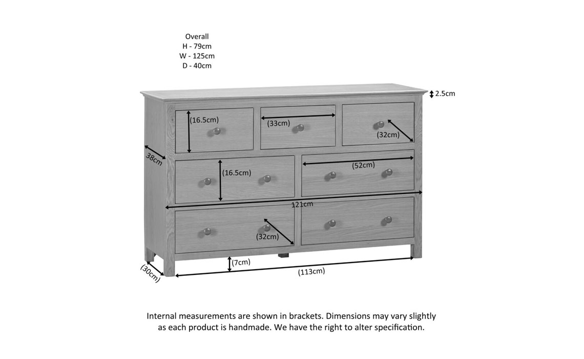 Morland Oak 3 Over 4 Chest Of Drawers