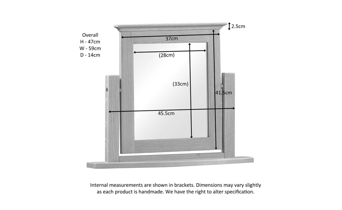 Morland Oak Dressing Table Mirror
