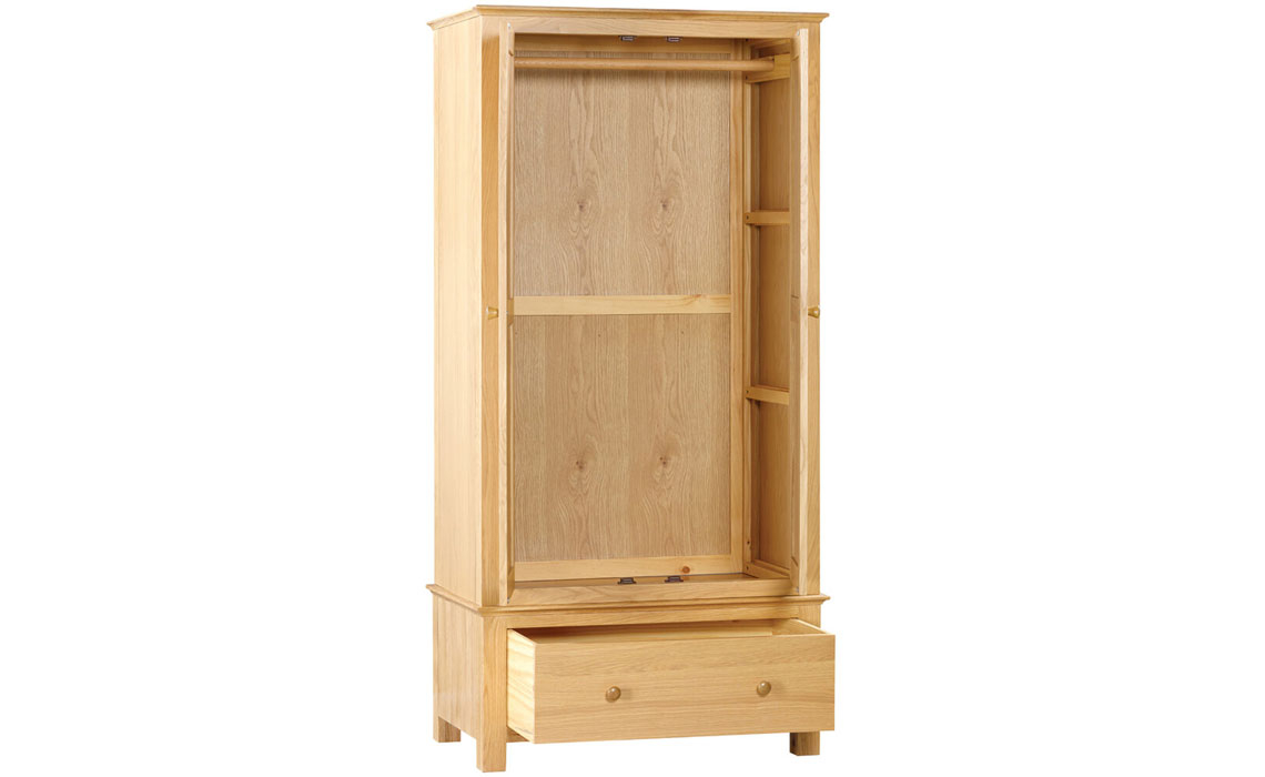 Morland Oak Double Wardrobe With Drawer