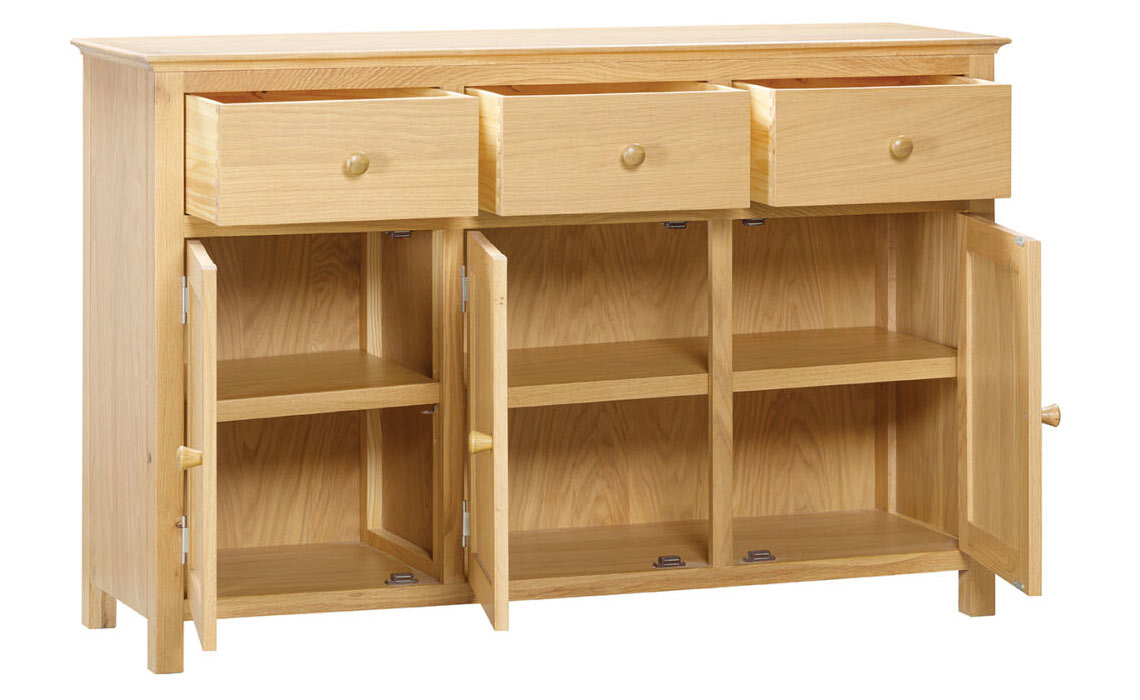 Morland Oak 3 Door 3 Drawer Sideboard