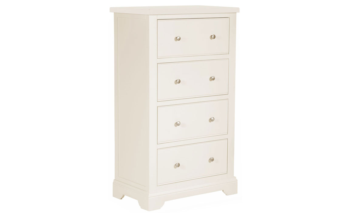 Portland White 4 Drawer Tall Chest of Drawers