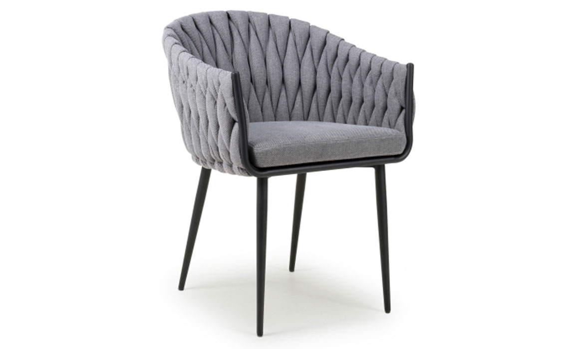 Marcel Upholstered Braided Chair Grey