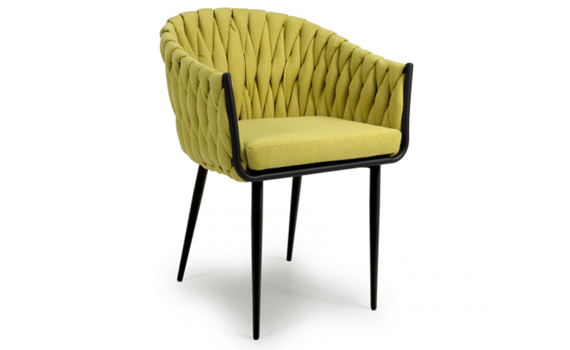 Marcel Upholstered Braided Chair Yellow