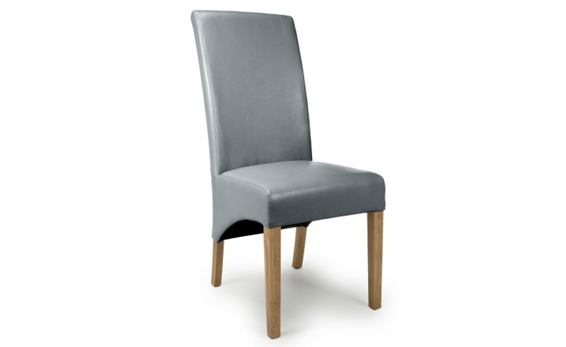 Kirton Leather Effect Dining Chair - Grey