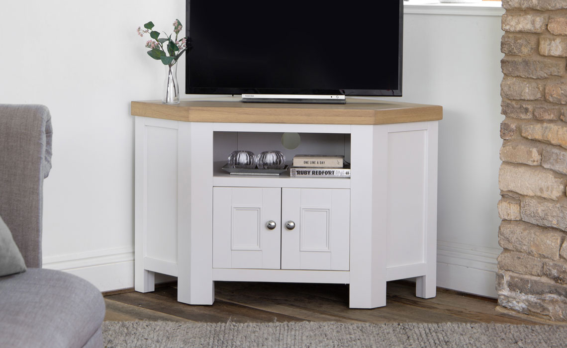 Cheshire White Painted Corner TV Unit