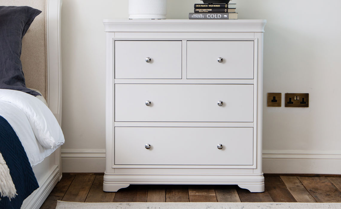 Chantilly White Painted 2 Over 2 Chest 
