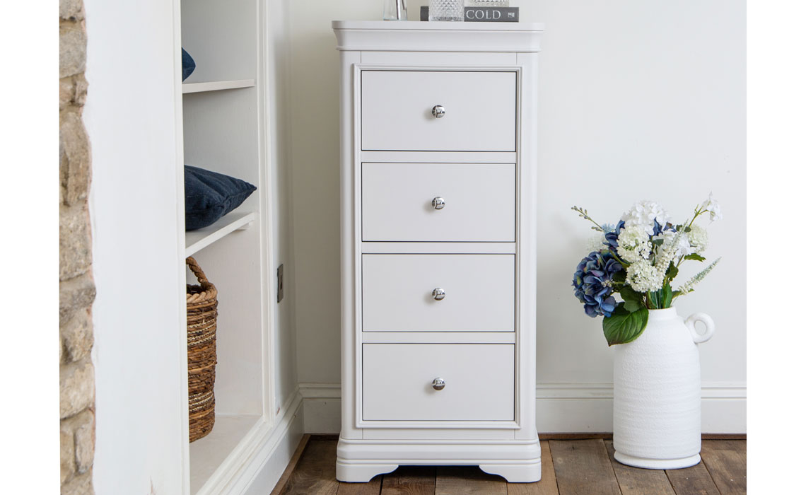 Chantilly White Painted Narrow Chest