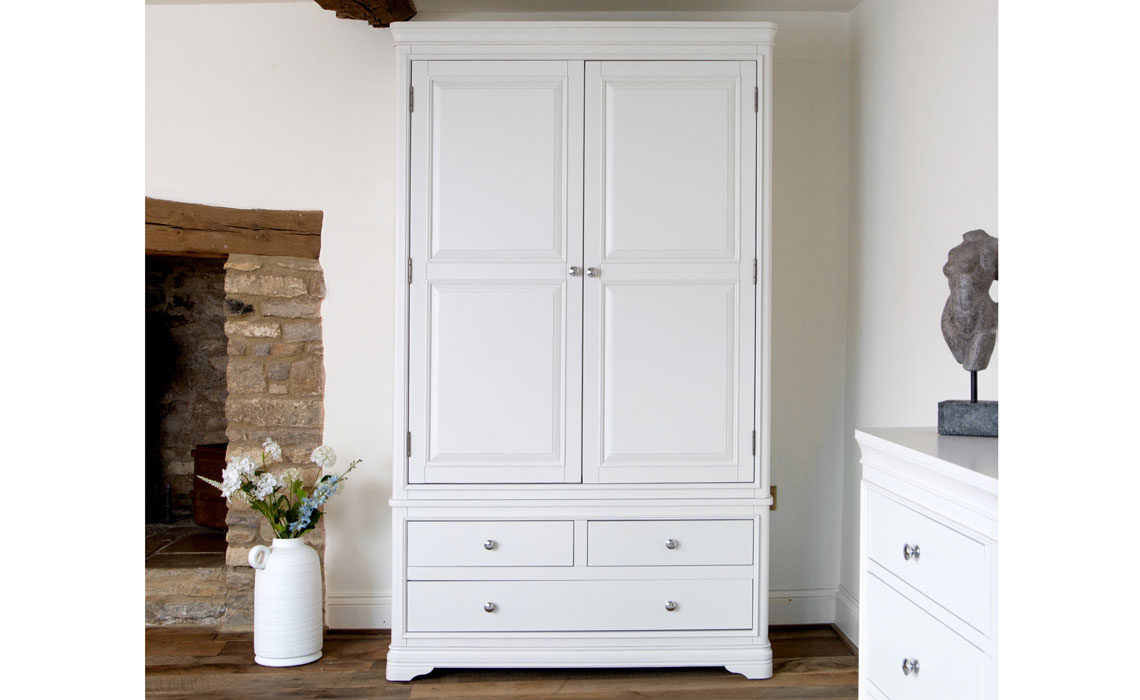 Chantilly White Painted 2 Door Wardrobe 