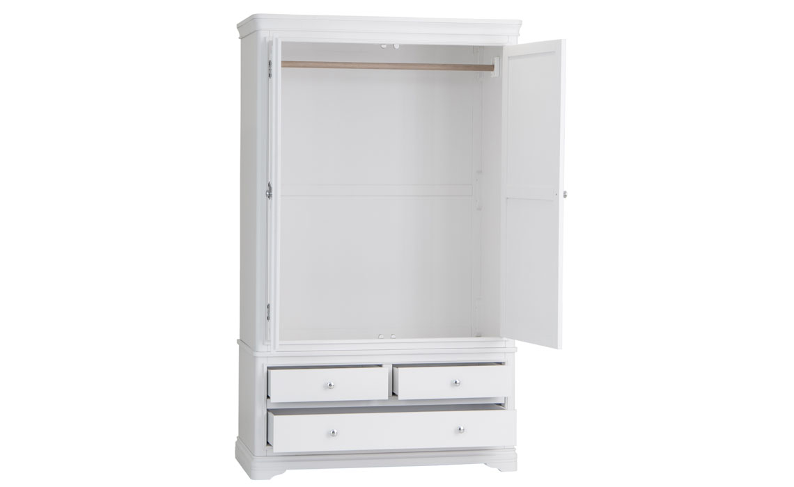 Chantilly White Painted 2 Door Wardrobe 