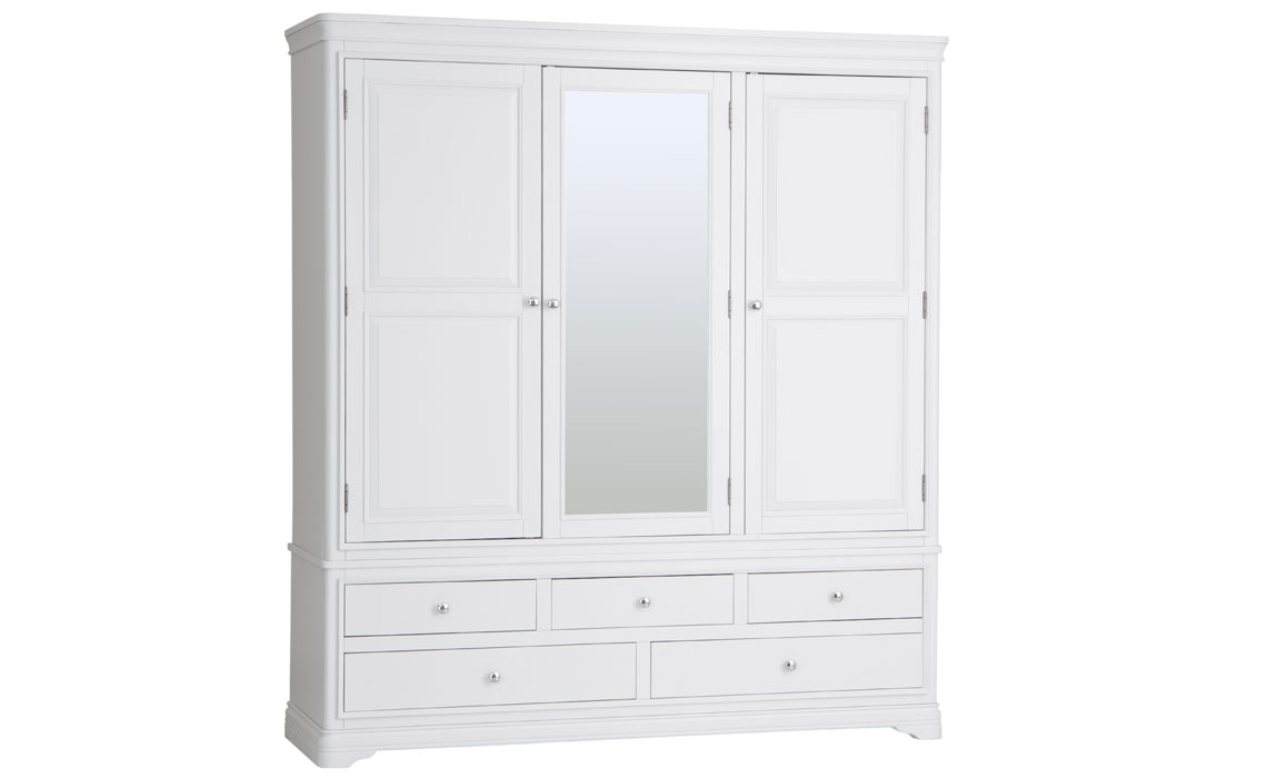 Chantilly White Painted 3 Door Wardrobe 