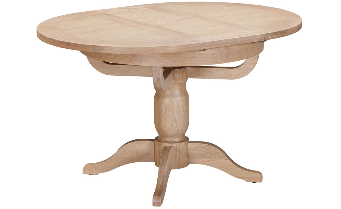 Berkley Oak 100-135cm Round Single Pedestal Extending Table 