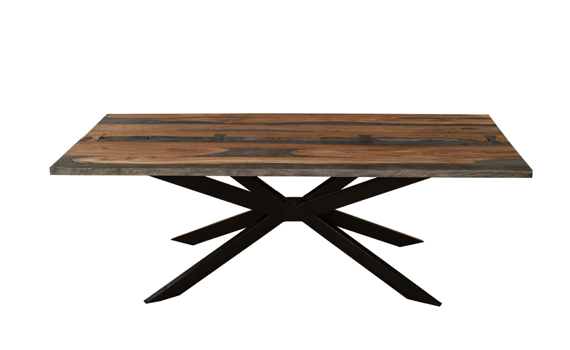 Goa Solid Sheesham 220cm Split Star Leg Dining Table