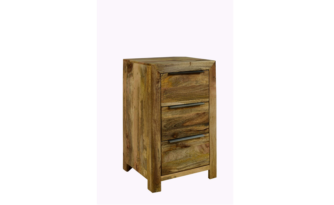 Bali Solid Mango 3 Drawer Bedside