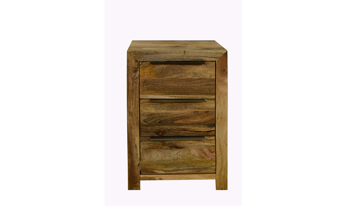 Bali Solid Mango 3 Drawer Bedside