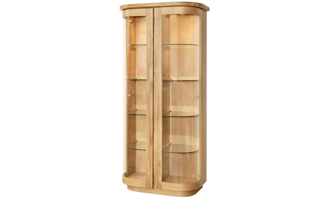 Marseille Oak High Display Cabinet