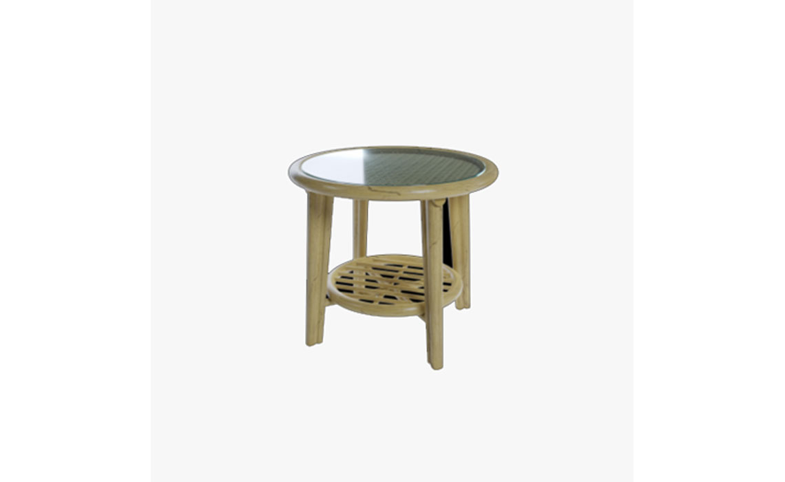 Dingley 50cm Top Glass Round Side Table