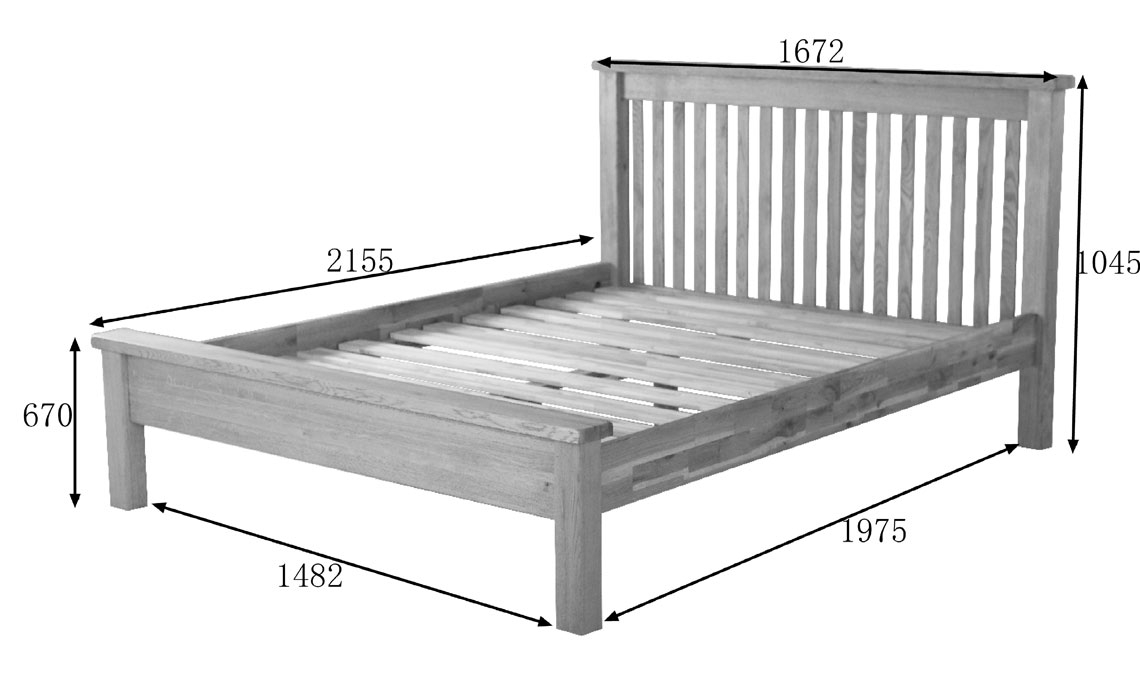 Framlingham Solid Oak Low End 5ft Bed