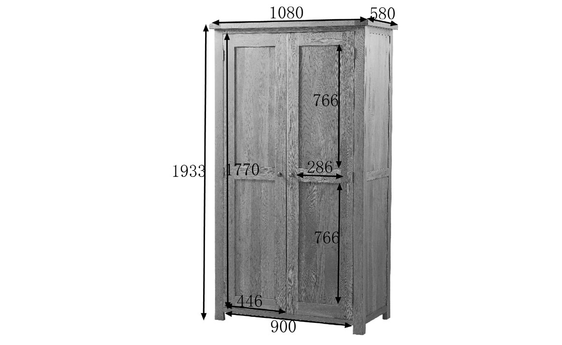 Framlingham Solid Oak Full Length Wardrobe