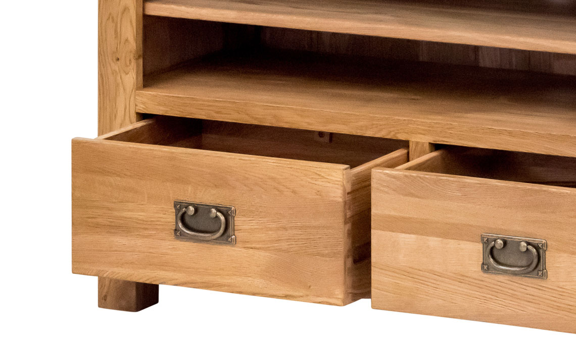 Framlingham Solid Oak TV With Drawers