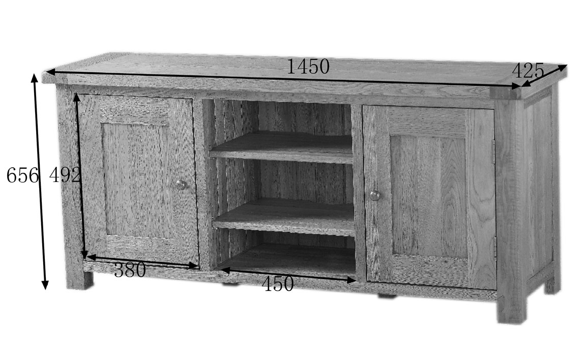 Framlingham Solid Oak Large TV With Doors