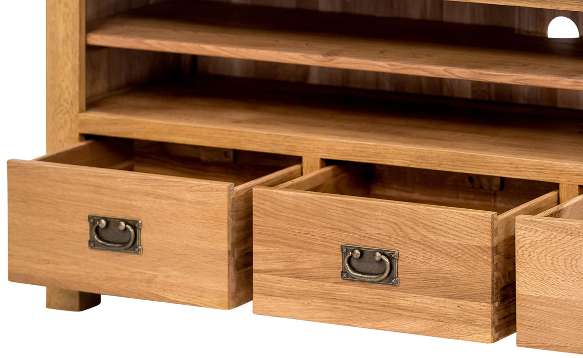 Framlingham Solid Oak Large TV With Drawers