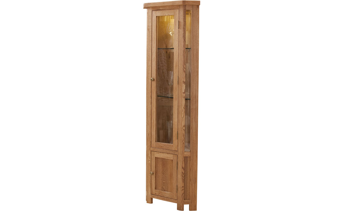Framlingham Solid Oak Corner Display Cabinet