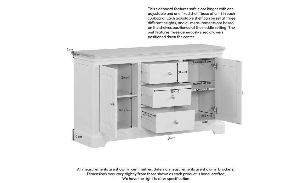 Melford Painted 2 Door 3 Drawer Sideboard