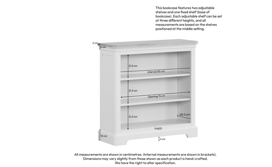 Melford Painted 3ft Bookcase 