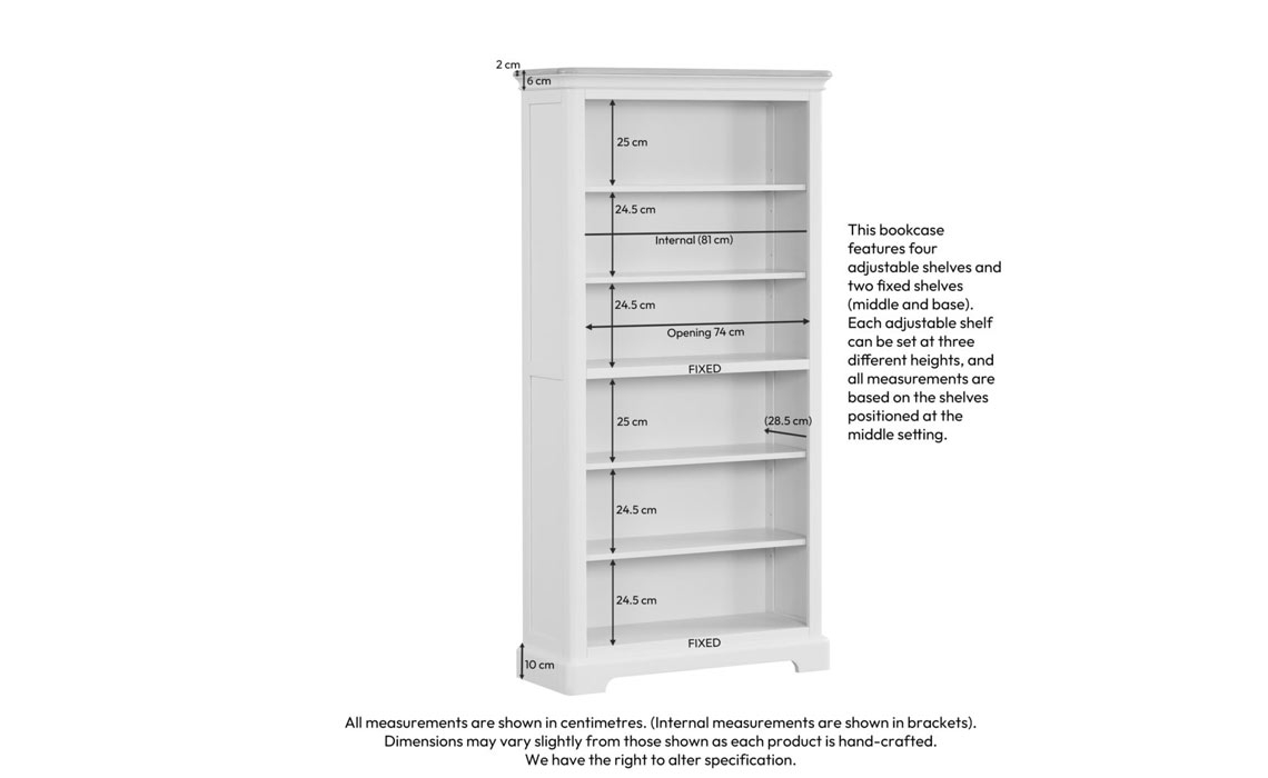 Melford Painted 6ft Bookcase 