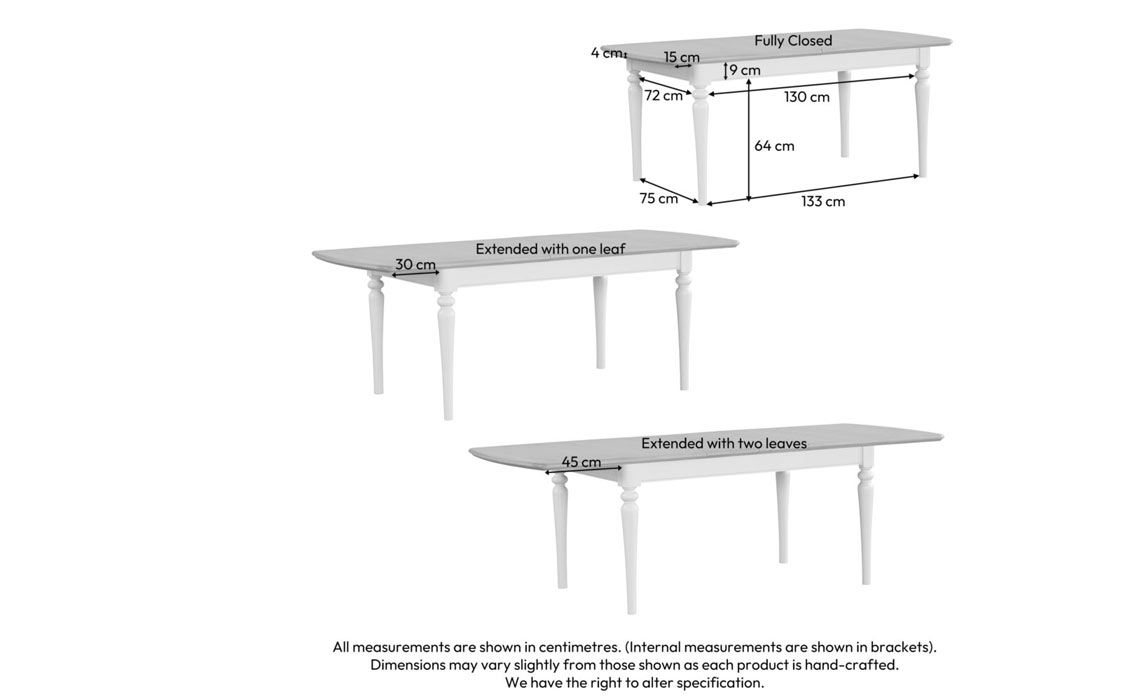 Melford Painted 185-245cm Large Extending Table 