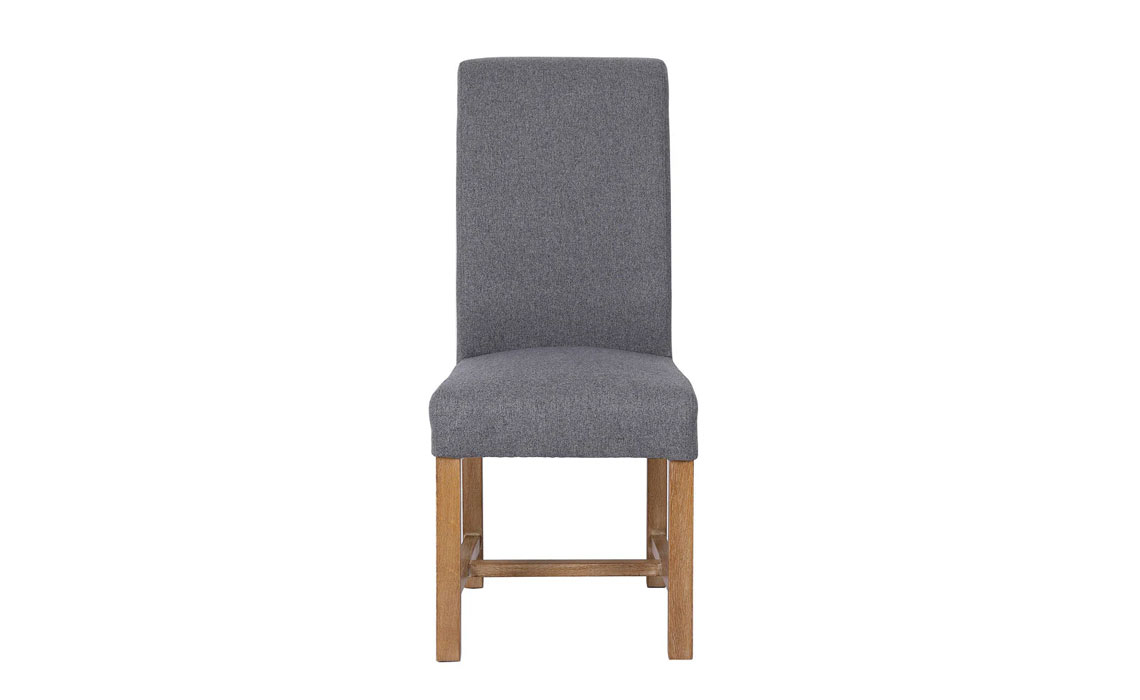 Ambassador Scroll Back Plain Fabric Dining Chair - Grey