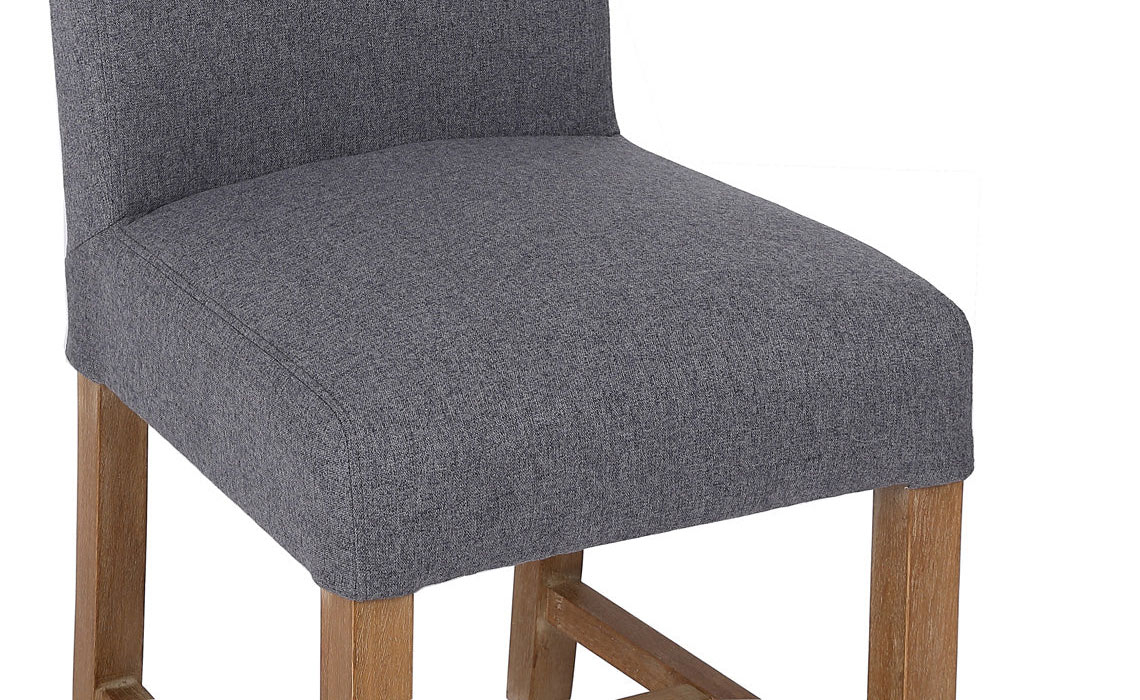Ambassador Scroll Back Plain Fabric Dining Chair - Grey