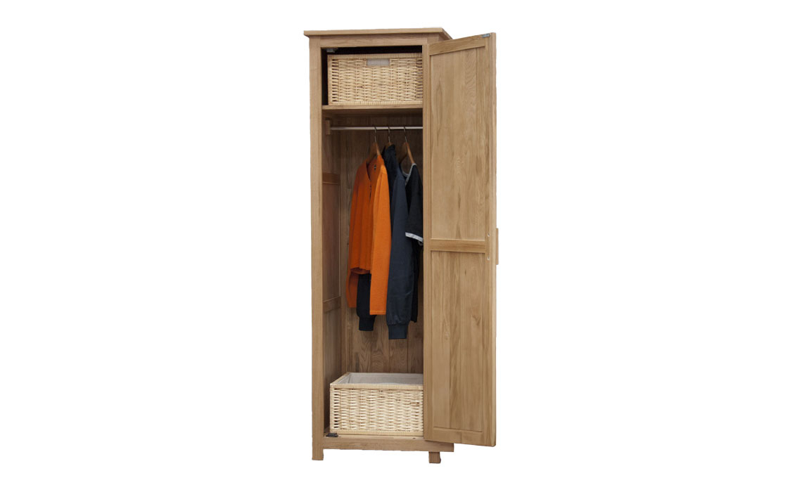 Toulouse Solid Oak Single Wardrobe 