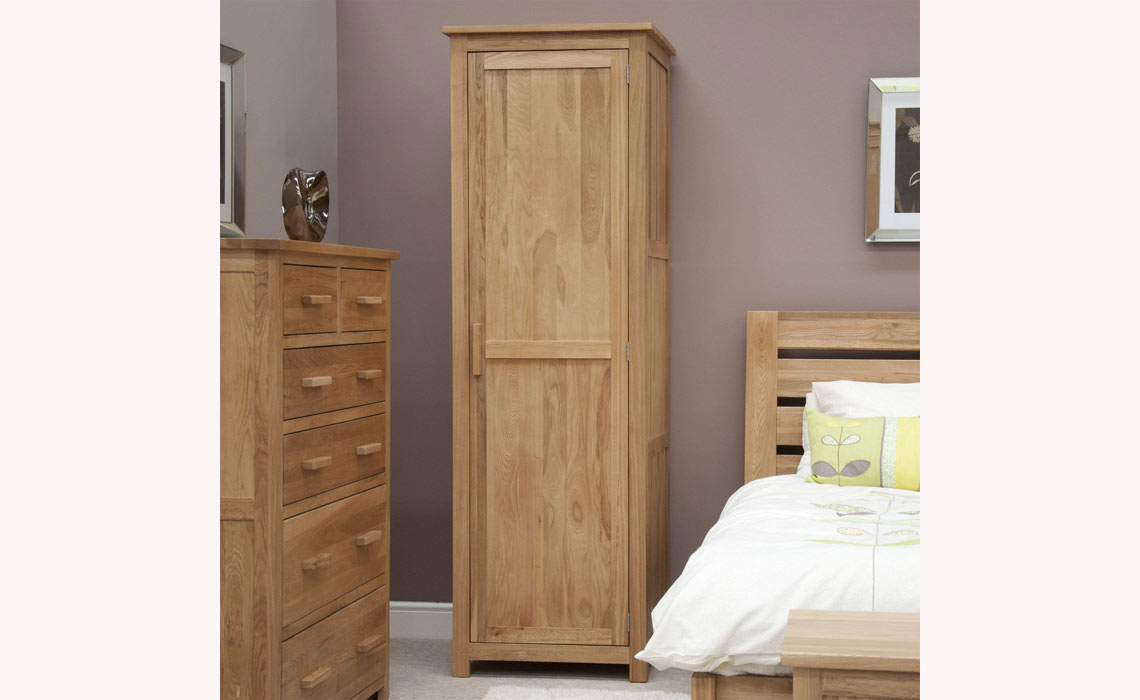 Toulouse Solid Oak Single Wardrobe 