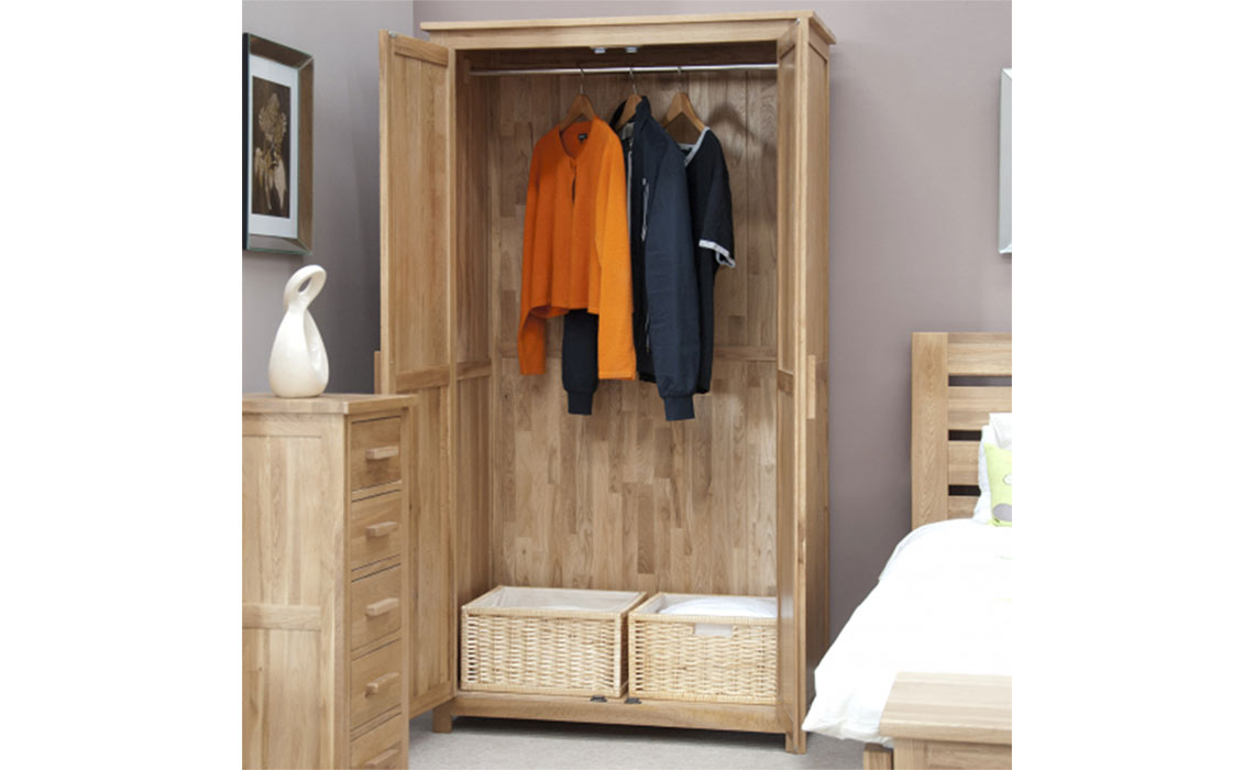 Toulouse Solid Oak Full Hanging Wardrobe