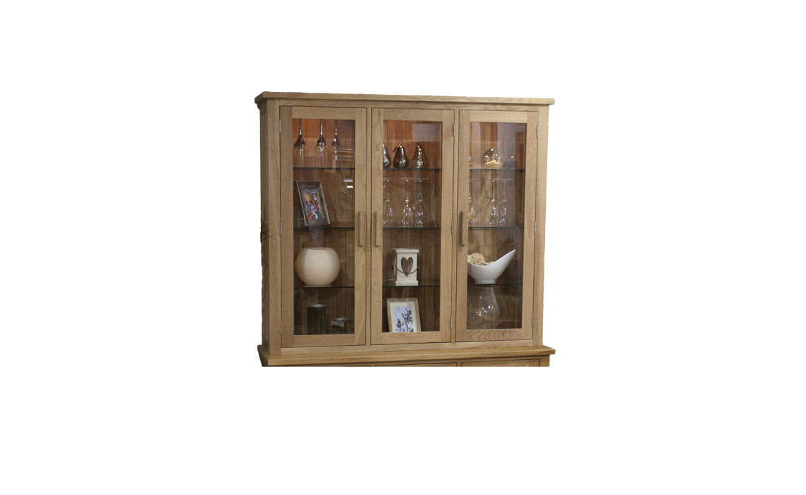 Toulouse Solid Oak Large Display Cabinet Top