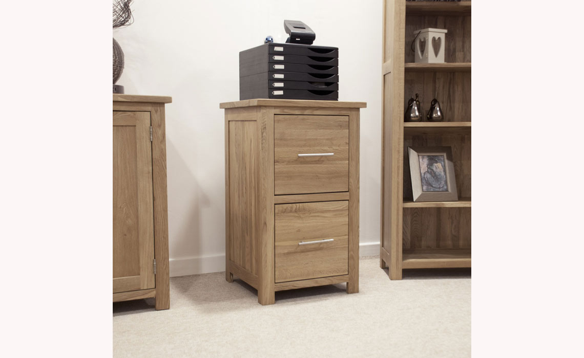 Toulouse Solid Oak Filing Cabinet 2 Drawer
