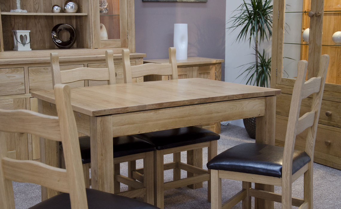 Toulouse Solid Oak 120-160cm Small Extending Table
