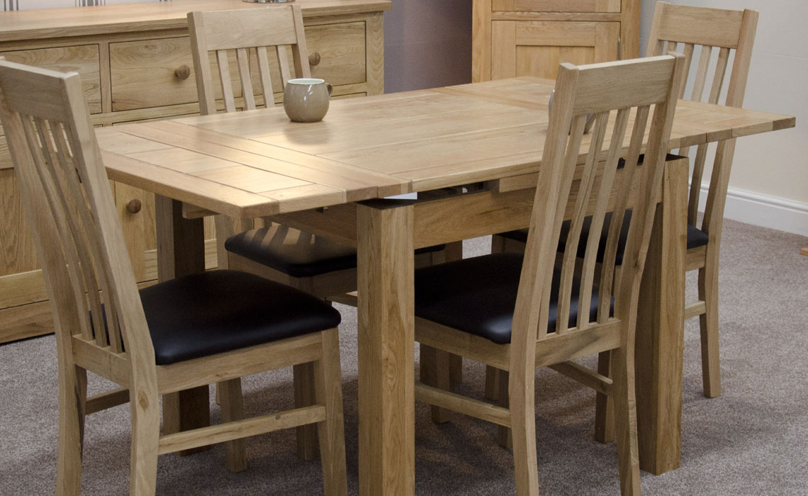 Toulouse Solid Oak 120-150cm Small Draw Leaf Extending Table