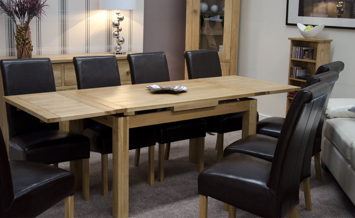 Toulouse Solid Oak 130-220cm Medium Draw Leaf Extending Table