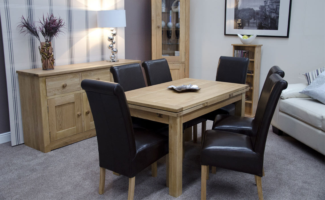 Toulouse Solid Oak 130-220cm Medium Draw Leaf Extending Table