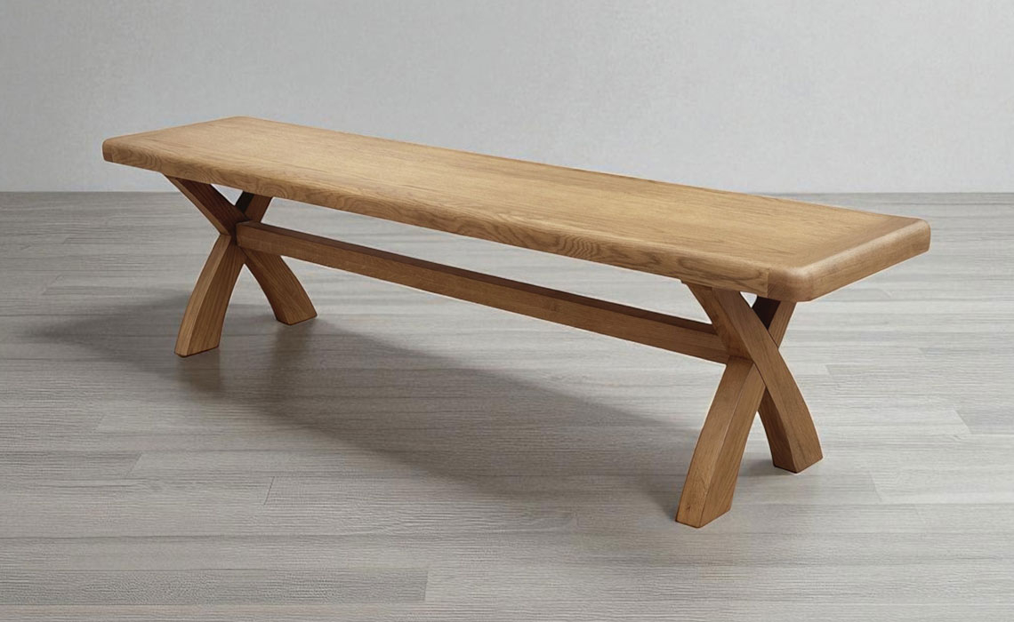 Hopwood Oak 150cm Cross Leg Bench