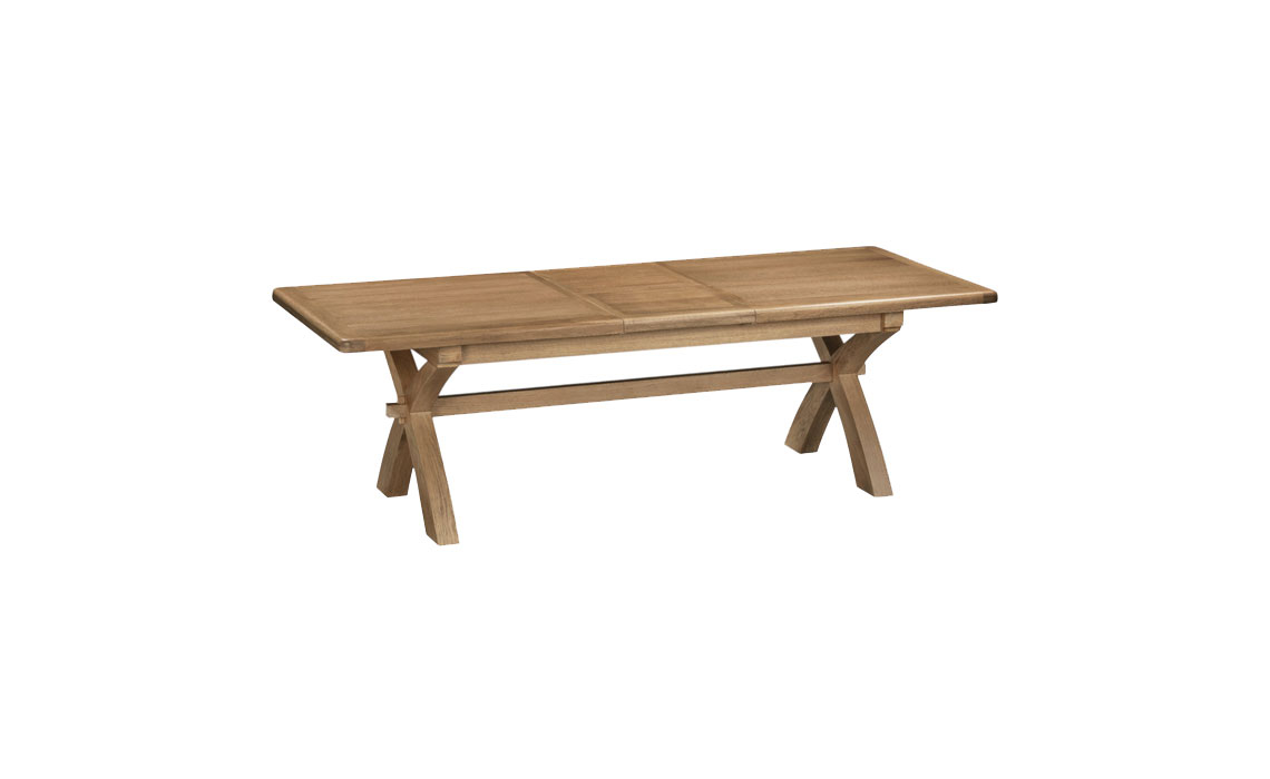 Hopwood Oak 200-250cm Cross Leg Extending Dining Table