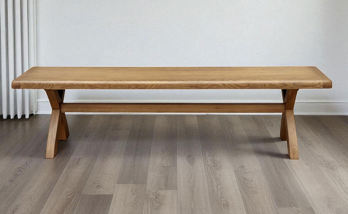 Hopwood Oak 200cm  Cross Leg Bench
