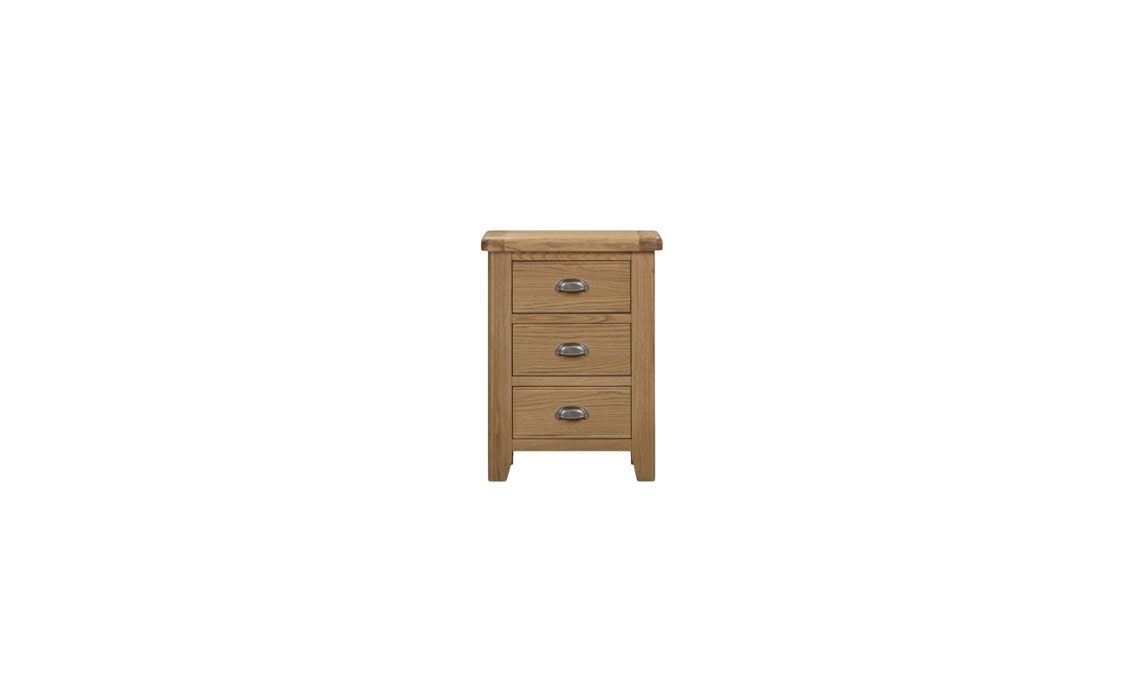 Hopwood Oak 3 Drawer Bedside Cabinet