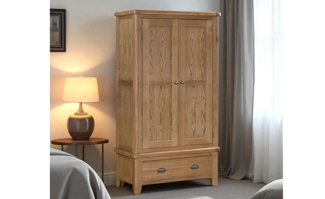 Hopwood Oak Gents 2 Door Wardrobe