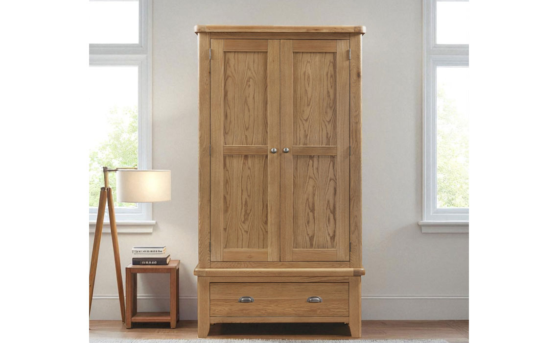 Hopwood Oak Gents 2 Door Wardrobe