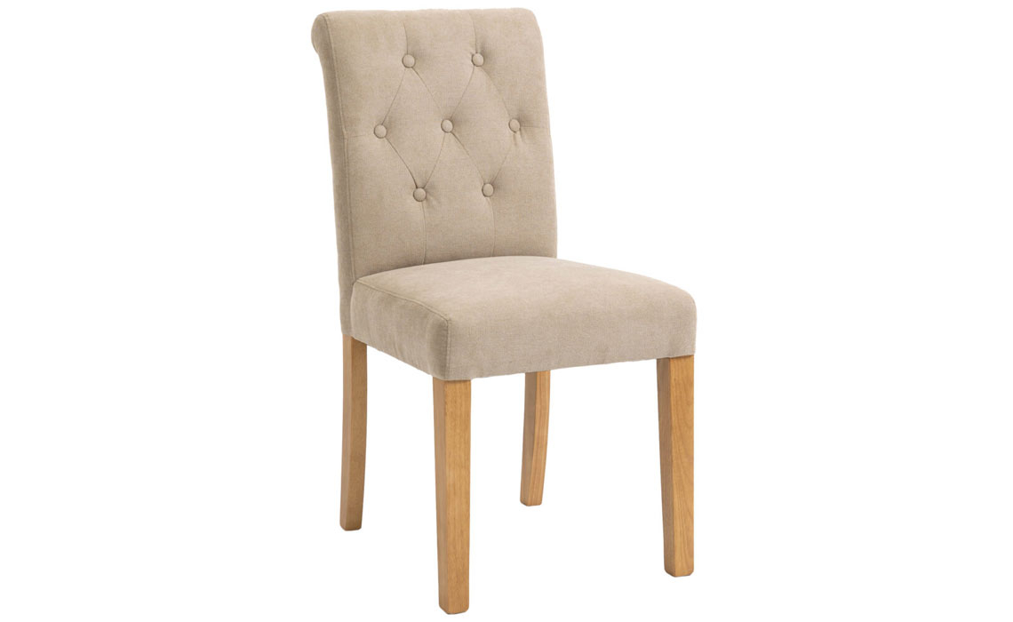 Sailsbury Fabric Button-backed Chair in Sand 