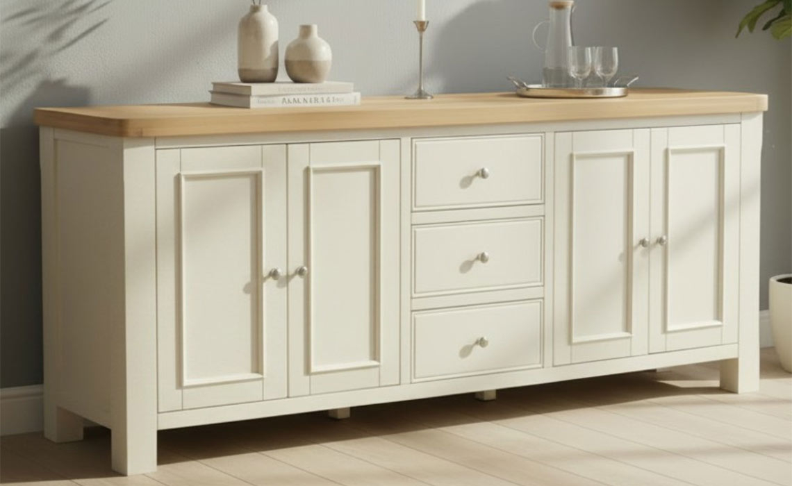 Salt House White 4 Door Large Sideboard