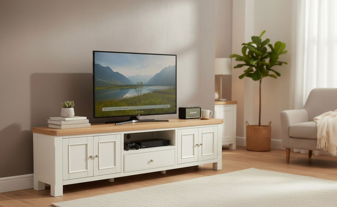 Salt House White Extra Large TV Unit